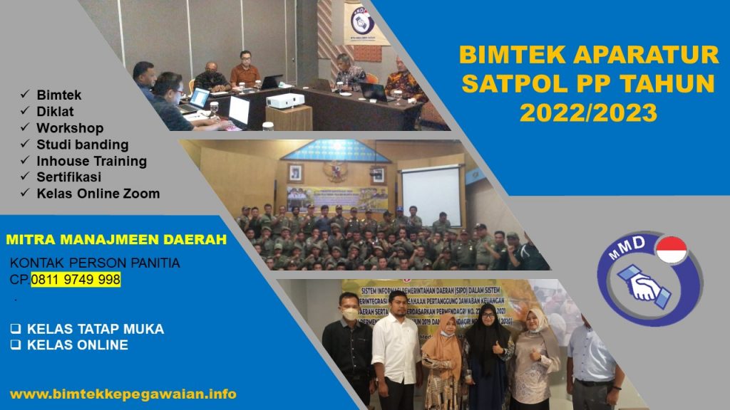 Bimtek Aparatur Satpol PP Tahun 2022/2023