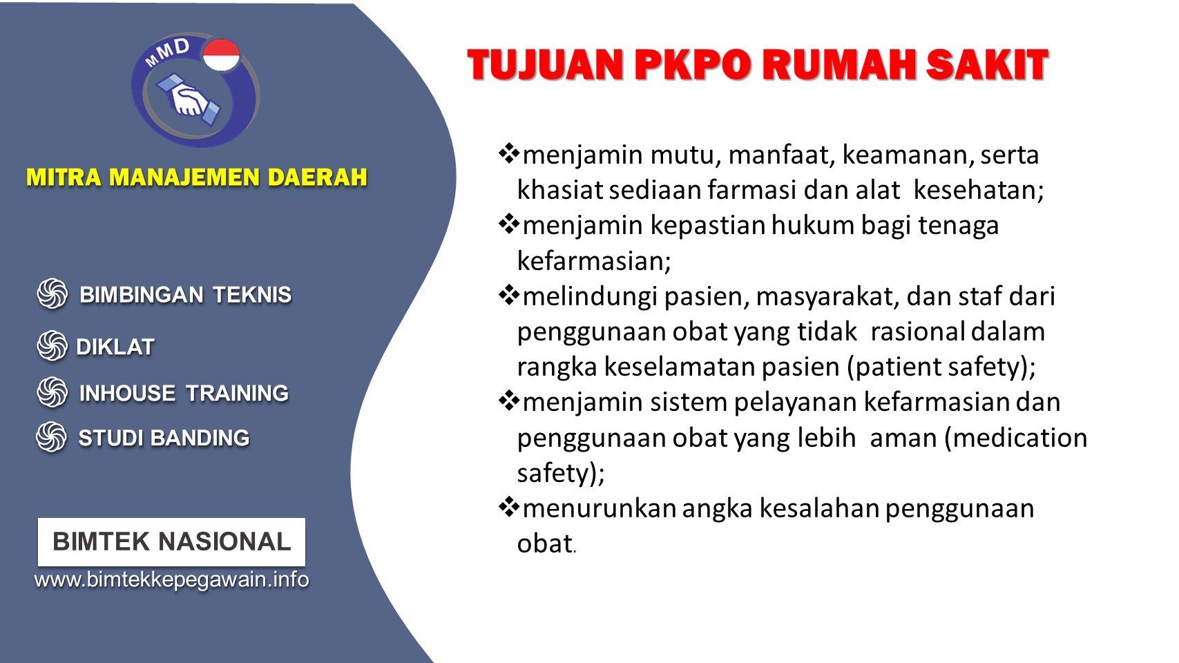 BIMTEK PELATIHAN PKPO RUMAH SAKIT TAHUN 2022/2023