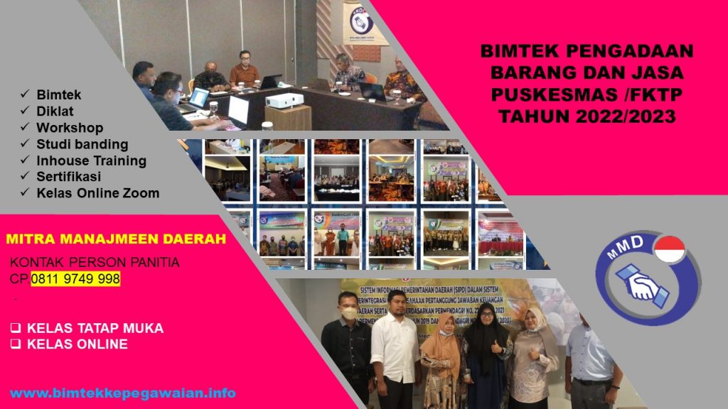 BIMTEK PENGADAAN BARANG DAN JASA PUSKESMAS /FKTP TAHUN 2022/2023