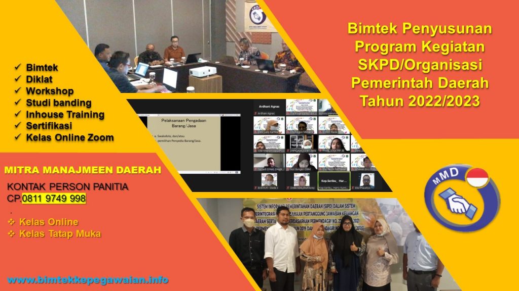 Info Bimtek Penyusunan Program Kegiatan SKPD/Organisasi Pemerintah Daerah Tahun 2022/2023