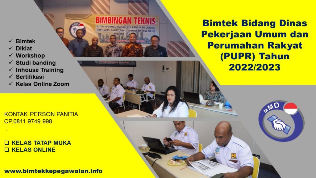 Info Bimtek Bidang Dinas Pekerjaan Umum dan Perumahan Rakyat (PUPR) Tahun 2022/2023