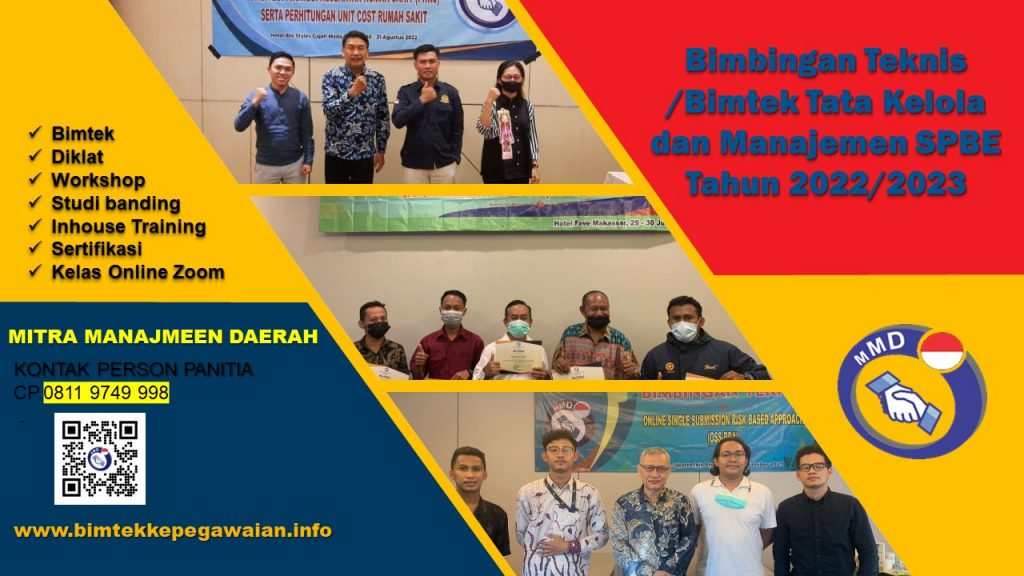 Bimbingan Teknis /Bimtek Tata Kelola dan Manajemen SPBE Tahun 2022/2023