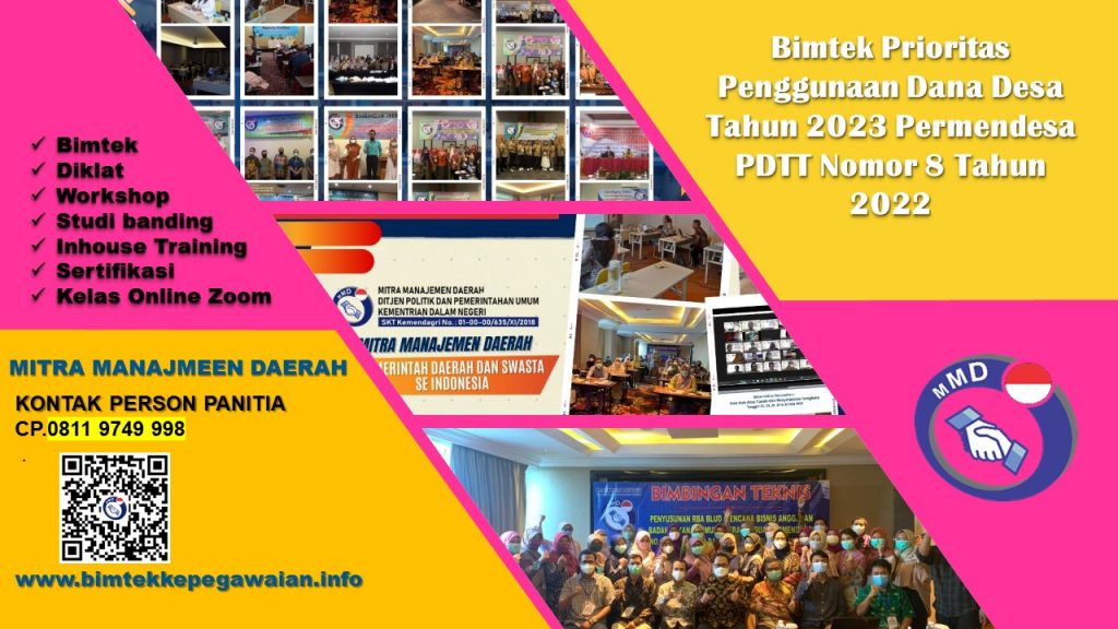 Bimtek Prioritas Penggunaan Dana Desa Tahun 2023 Permendesa PDTT Nomor 8 Tahun 2022