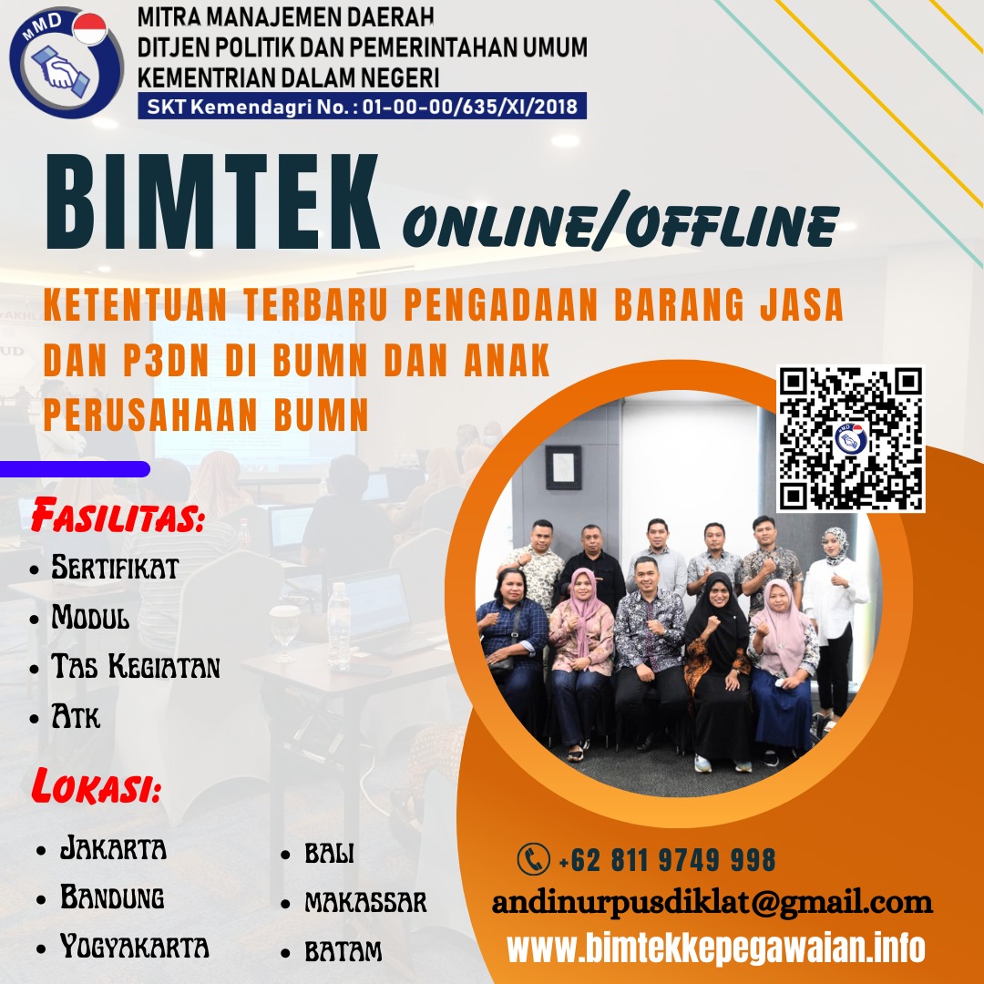INFO BIMTEK PENGADAAN BARANG DAN JASA BUMN ( P3DN DAN TKDN )2023/2024