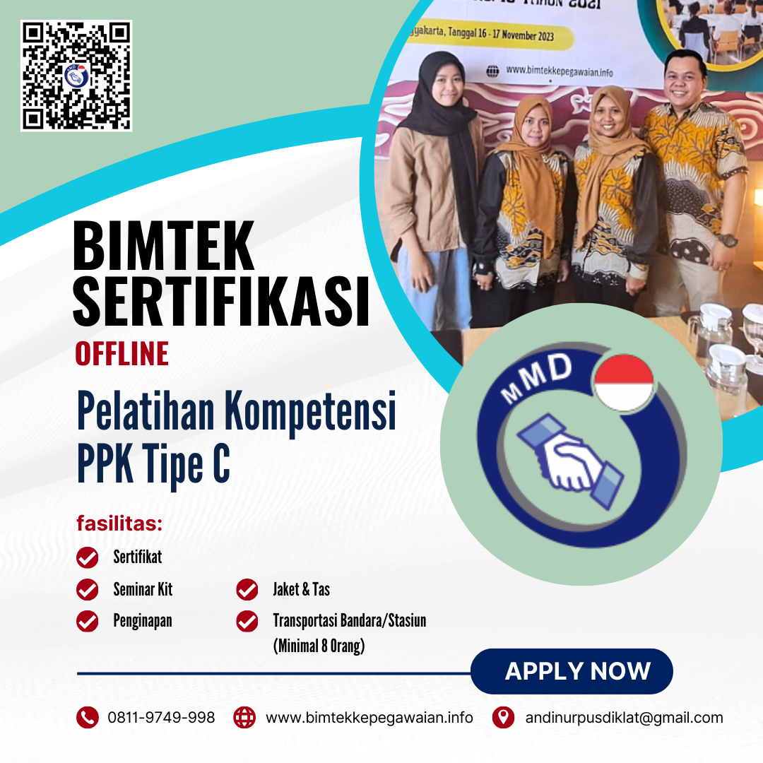 Jadwal Pelatihan Kompetensi Pengadaan Barang/Jasa Pemerintah Bagi Pejabat Pembuat Komitmen (PPK) Tipe  C Tahun 2024